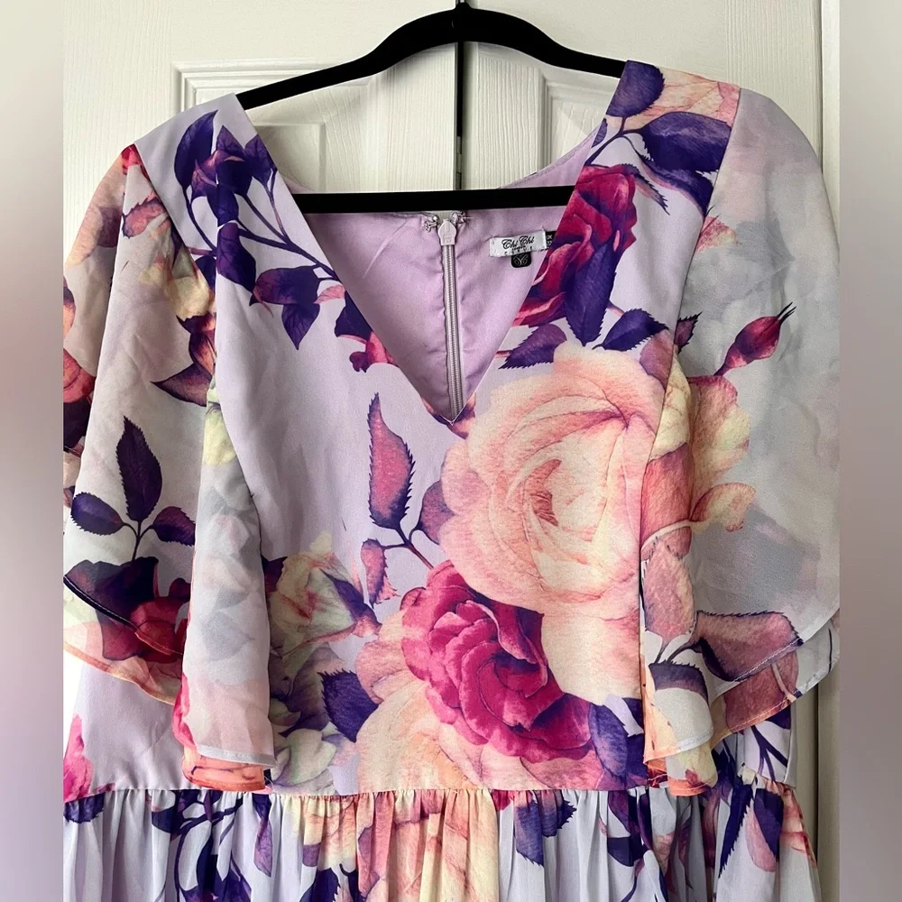Floral Chi Chi London Long Dress Size 22 - Picture 4 of 7